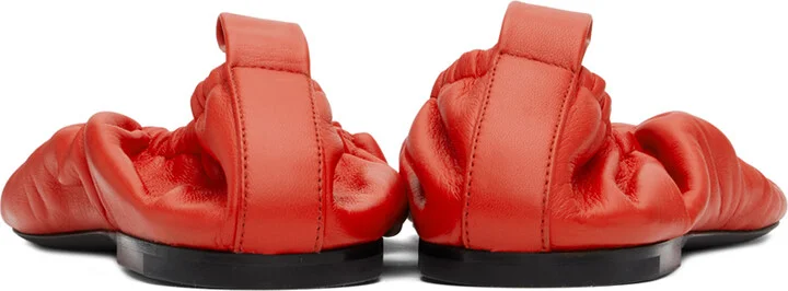 Jil Sander Red Leather Ballerina Flats - Image 2