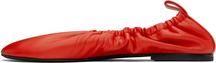 Jil Sander Red Leather Ballerina Flats - Image 3