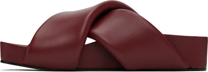 Jil Sander Red Padded Slides - Image 3