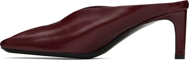 Jil Sander Red Square Toe Mules - Image 3