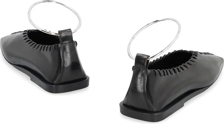 Jil Sander Ring Leather Ballet Flats - Image 4