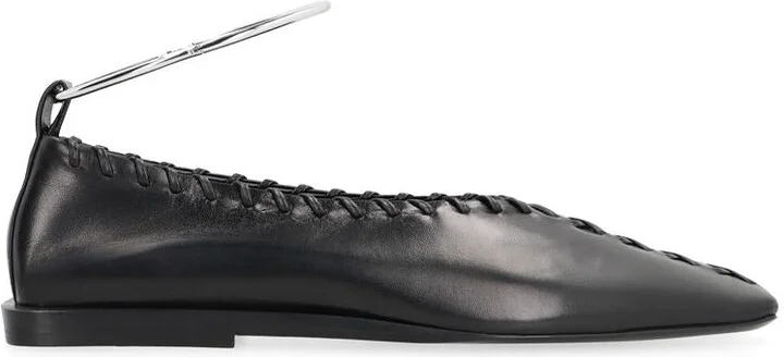Jil Sander Ring Leather Ballet Flats