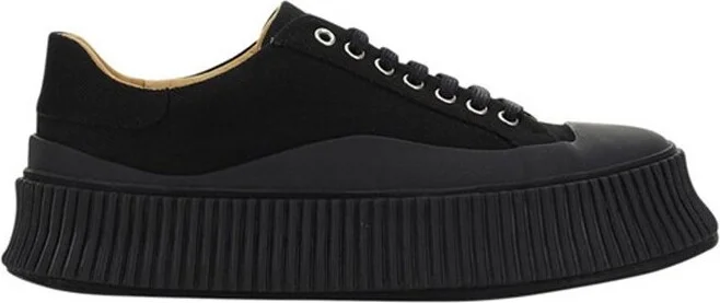 Jil Sander Round Toe Lace-Up Sneakers