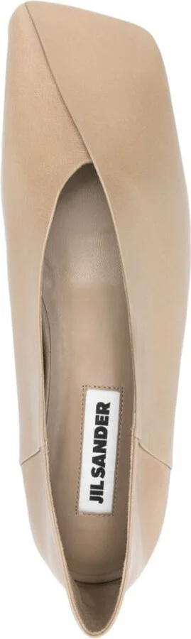 Jil Sander Sandy-Colored Leather Ballet Flats - Image 4