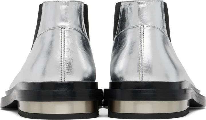 Jil Sander Silver Ankle Chelsea Boots - Image 2