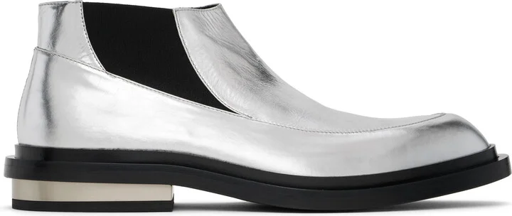 Jil Sander Silver Ankle Chelsea Boots