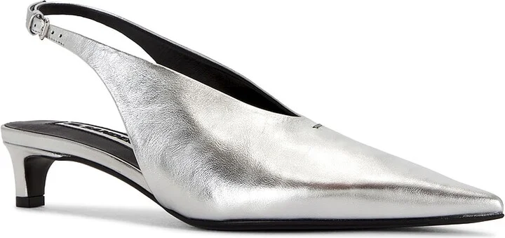 Jil Sander Sling Back Pump in Metallic Silver - Image 2