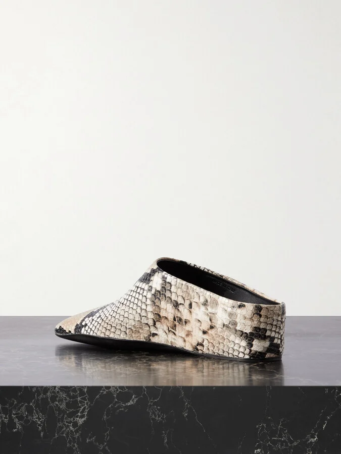 Jil Sander - Snake-effect Leather Mules - Animal print - Image 3