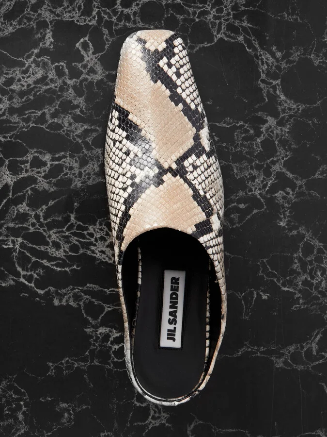 Jil Sander - Snake-effect Leather Mules - Animal print - Image 5