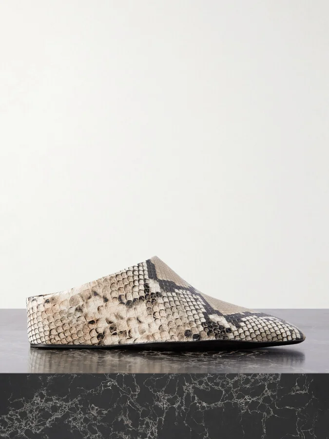 Jil Sander - Snake-effect Leather Mules - Animal print