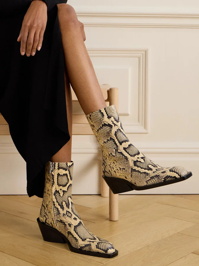 Jil Sander - Snake-print Leather Ankle Boots - Animal print - Image 2