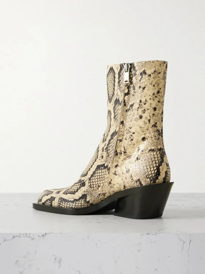 Jil Sander - Snake-print Leather Ankle Boots - Animal print - Image 3