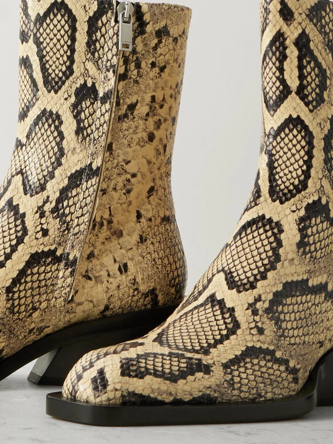 Jil Sander - Snake-print Leather Ankle Boots - Animal print - Image 4