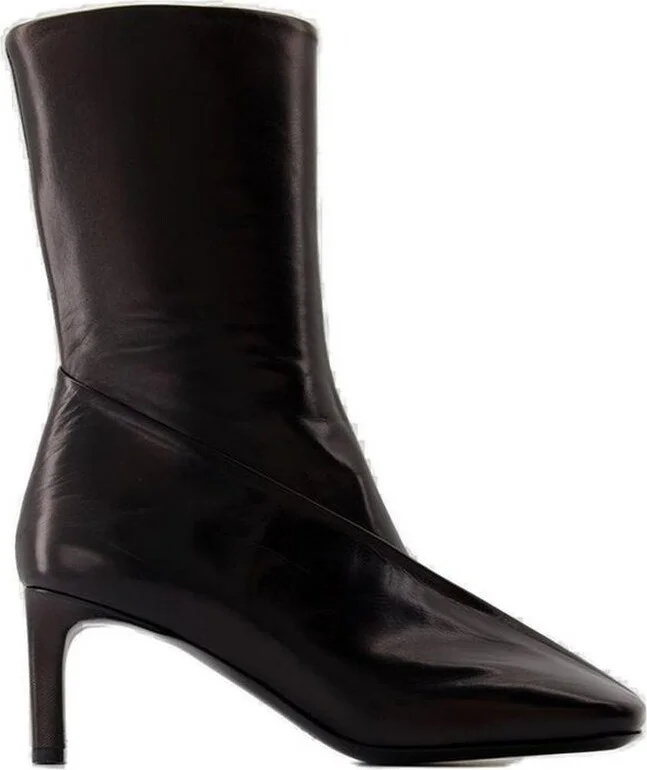 Jil Sander Square Toe Panelled Ankle Boots