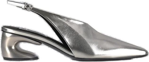Jil Sander Square-Toe Slingback Pumps