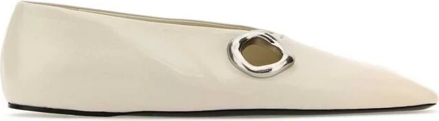 Jil Sander Square-Toe Slip-On Ballerina Shoes