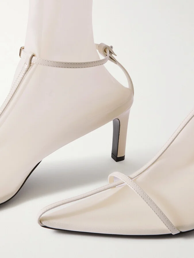Jil Sander - Stretch-mesh And Leather Knee Boots - Off-white - Image 4