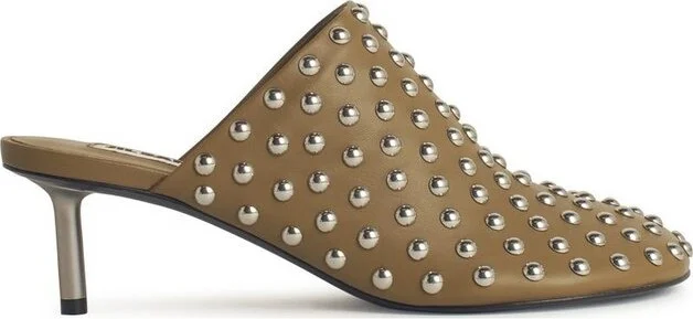 Jil Sander Stud Embellished Round Toe Mules