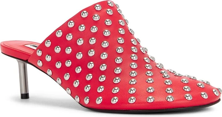 Jil Sander Stud Mule Heel in Red - Image 2