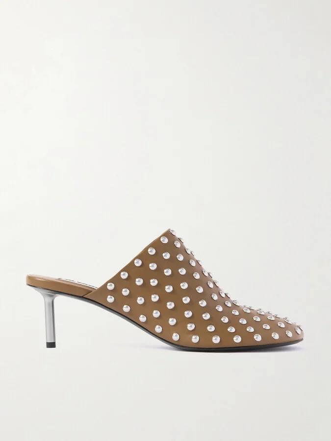 Jil Sander - Studded Leather Mules - Brown
