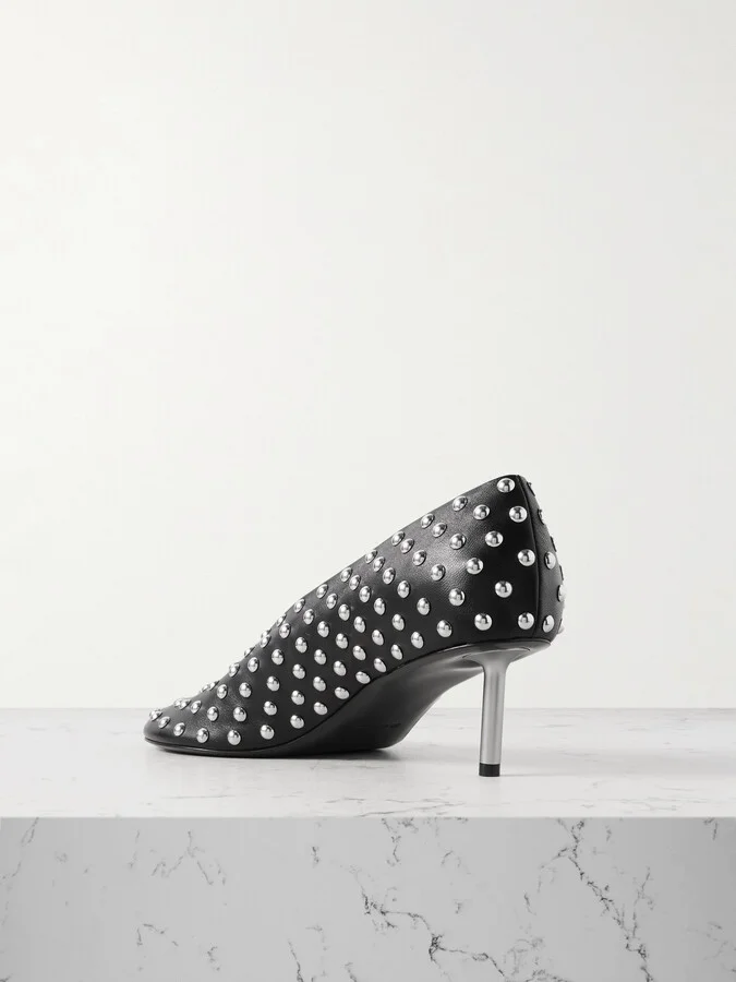 Jil Sander - Studded Leather Pumps - Black - Image 3