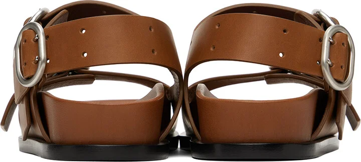 Jil Sander Tan Flat Sandals - Image 2