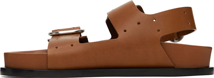 Jil Sander Tan Flat Sandals - Image 3
