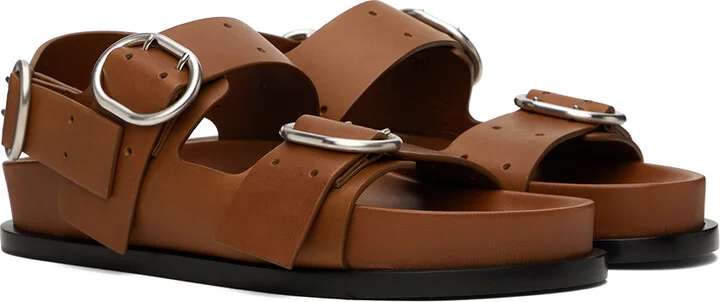 Jil Sander Tan Flat Sandals - Image 4