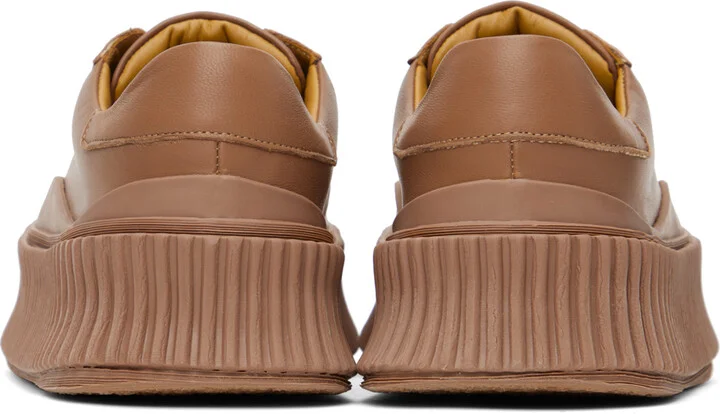 Jil Sander Tan Leather Sneakers - Image 2