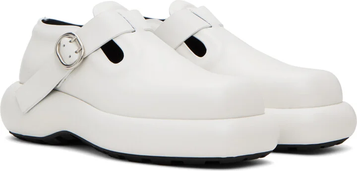 Jil Sander White Buckle Oxfords - Image 4