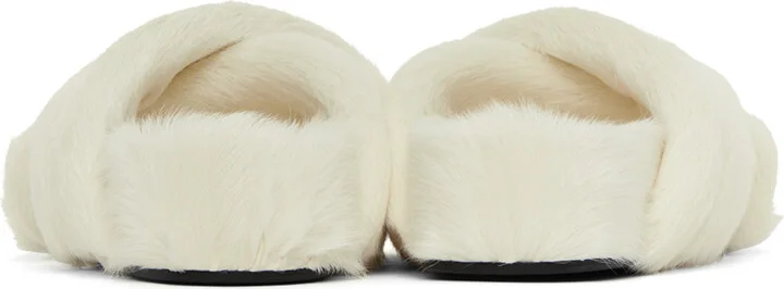 Jil Sander White Cross Strap Slides - Image 2