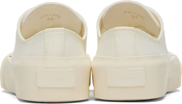 Jil Sander White Embossed Sneakers - Image 2