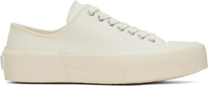 Jil Sander White Embossed Sneakers