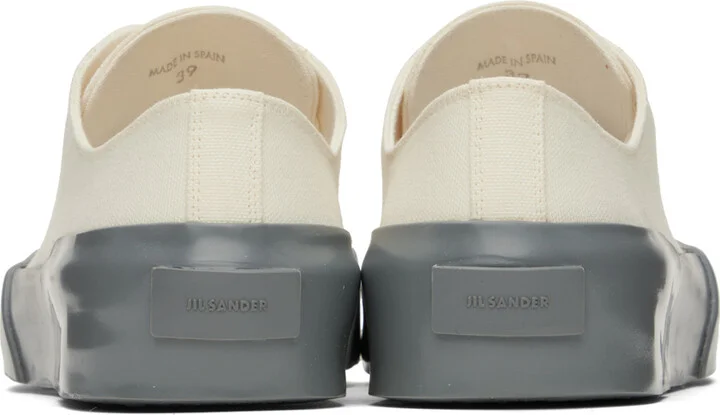 Jil Sander White & Gray Low-Top Sneakers - Image 2