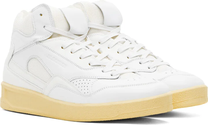 Jil Sander White High-Top Sneakers - Image 4