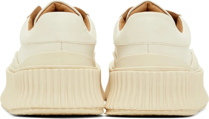 Jil Sander White Leather Platform Sneakers - Image 2