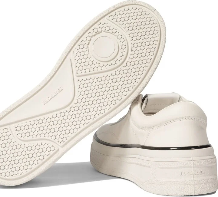 Jil Sander White Leather Sneakers - Image 5