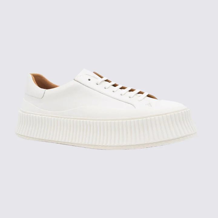 Jil Sander White Leather Sneakers - Image 2