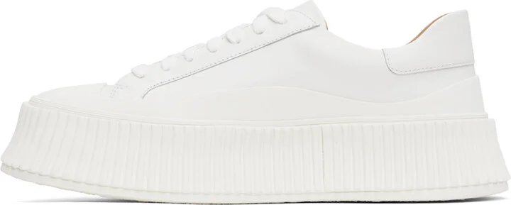 Jil Sander White Low-Top Platform Sneakers - Image 3