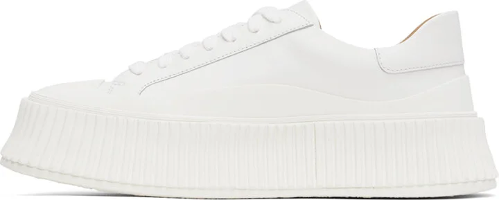 Jil Sander White Low-Top Platform Sneakers - Image 3