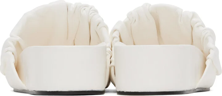 Jil Sander White Oversized Ruched Sandals - Image 2