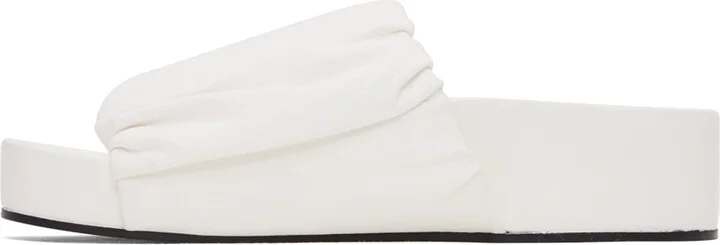 Jil Sander White Oversized Ruched Sandals - Image 3