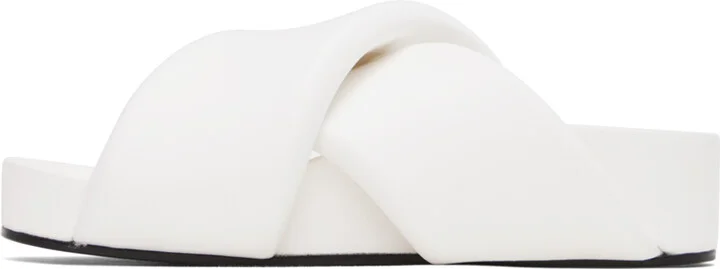 Jil Sander White Oversized Wrapped Sandals - Image 3