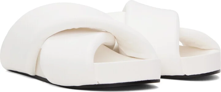 Jil Sander White Oversized Wrapped Sandals - Image 4