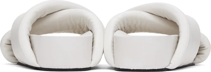Jil Sander White Padded Slides - Image 2