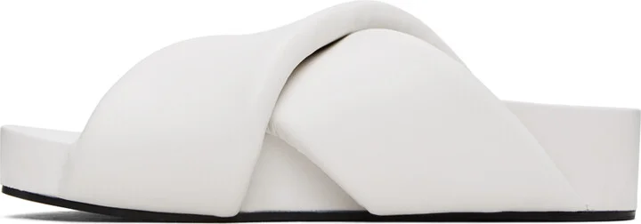Jil Sander White Padded Slides - Image 3