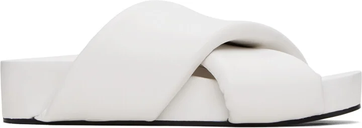 Jil Sander White Padded Slides