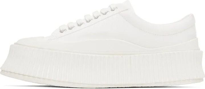 Jil Sander White Platform Sneakers - Image 3