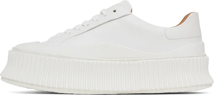 Jil Sander White Platform Sneakers - Image 3