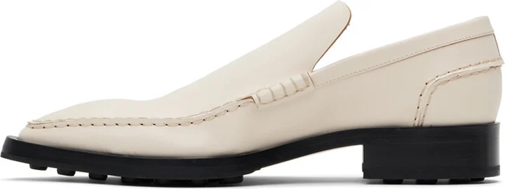 Jil Sander White Pointed Toe Loafers - Image 3